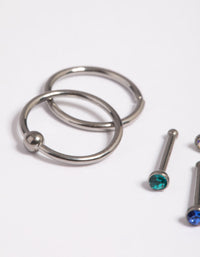 Titanium Nose Stud & Ring 6-Pack - link has visual effect only