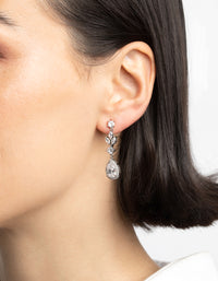 Silver Diamond Simulant Teardrop Earrings - link has visual effect only