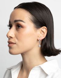 Silver Diamond Simulant Teardrop Earrings - link has visual effect only