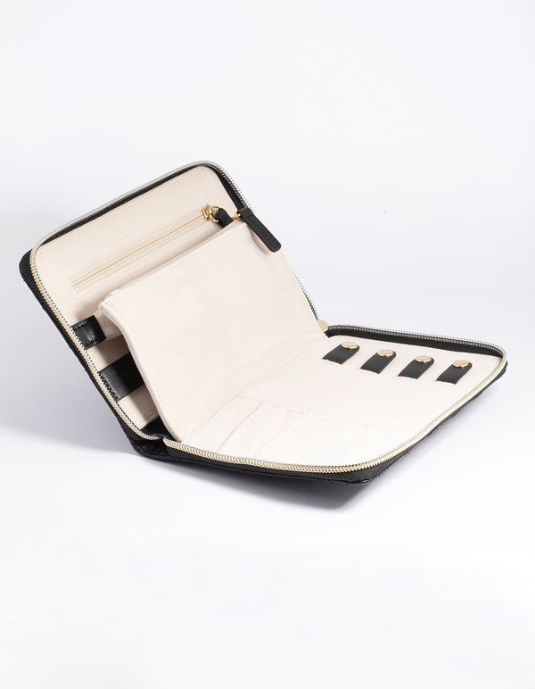 Black Quilted Jewellery Case