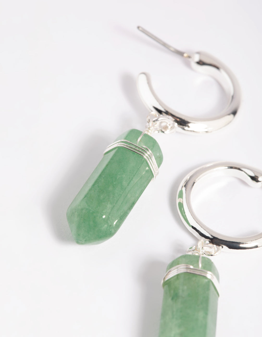Green Fluorite Shard Hoop Earrings