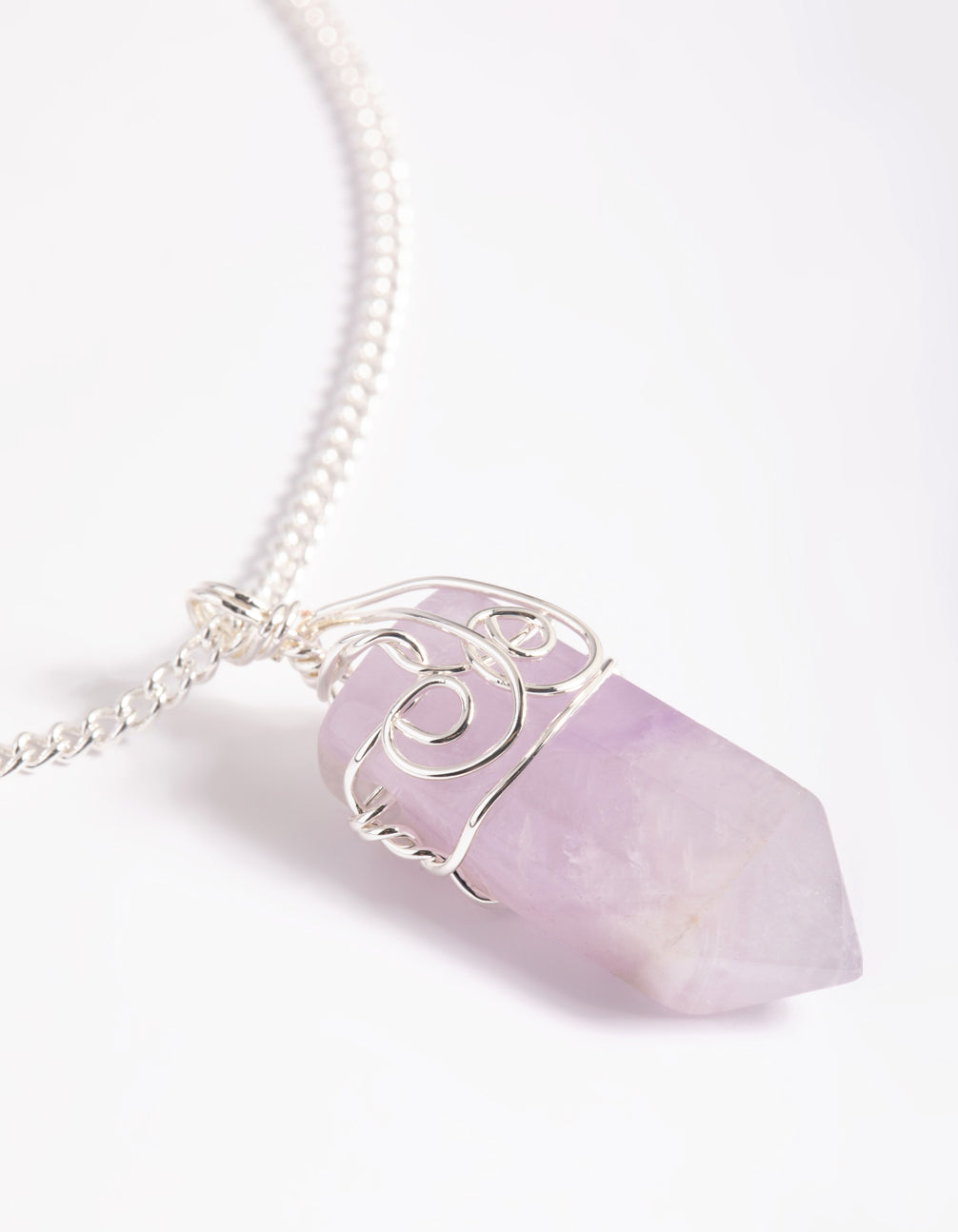 Silver Amethyst Shard Necklace