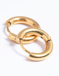 Gold Plated Surgical Steel Chunky Huggie Hoop Earrings - link has visual effect only