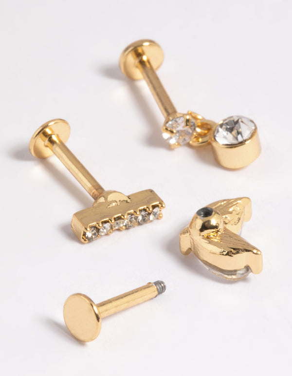 Gold Plated Surgical Steel Flat Back Pack