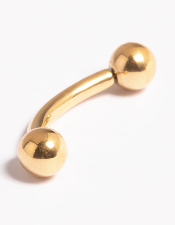 Gold Plated Titanium Threadless Belly Bar