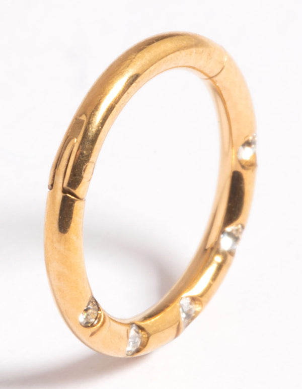 Gold Plated Titanium Clicker Ring