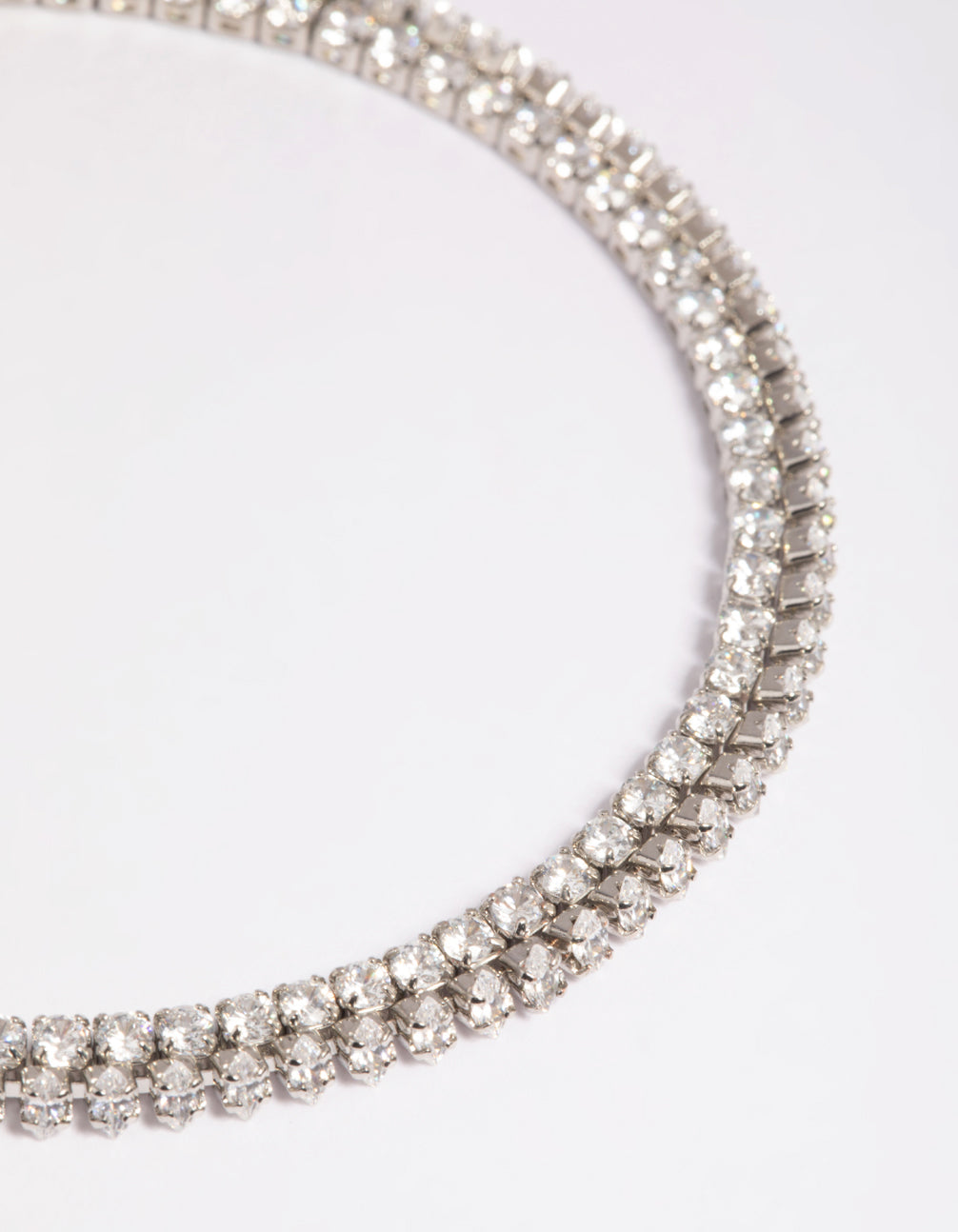 Silver Cubic Zirconia Layered Tennis Bracelet