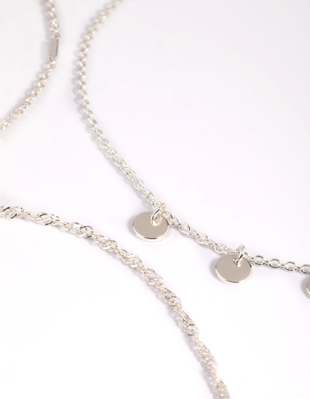 Silver Disc Chain Anklets