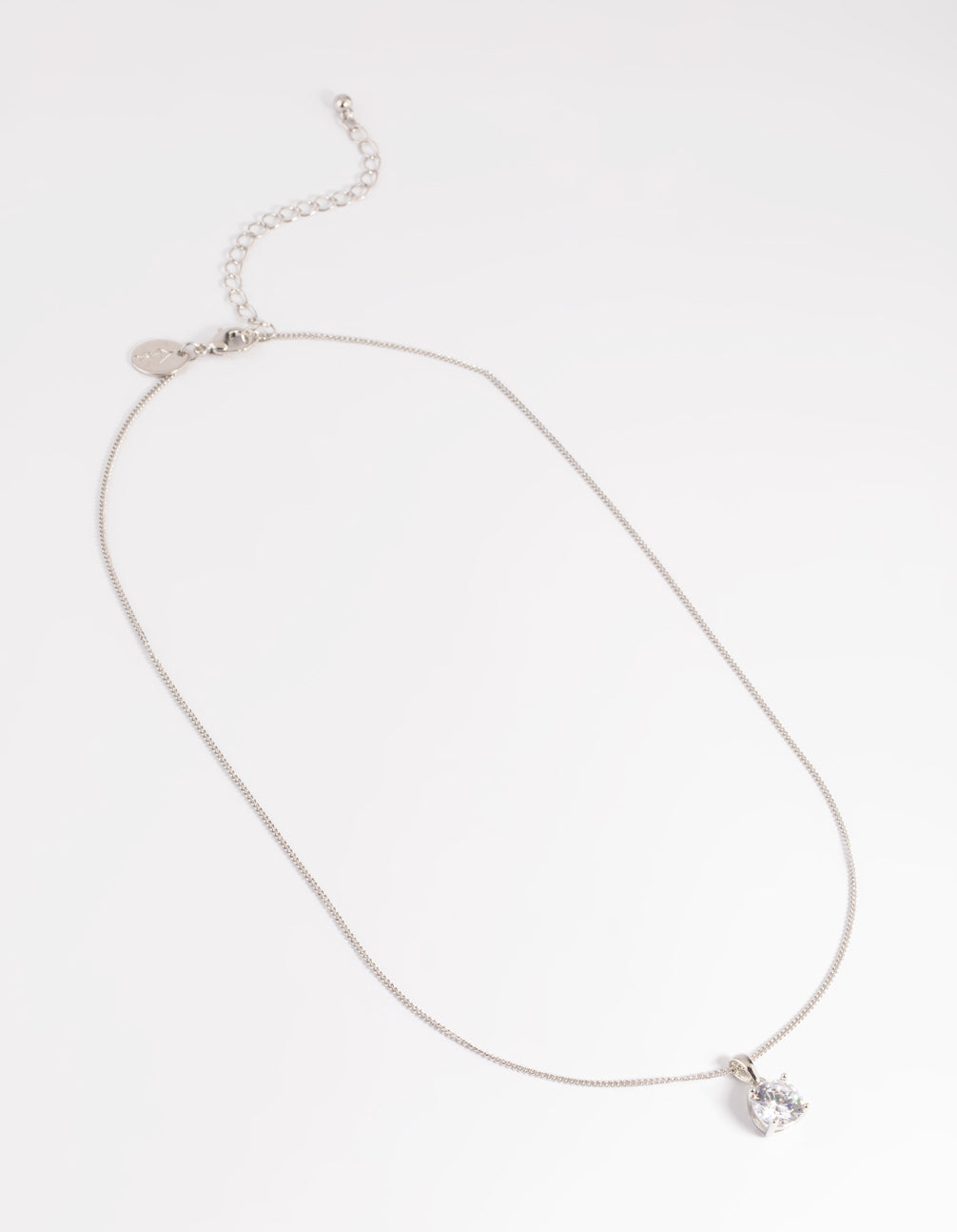 Silver Diamond Simulant Cubic Zirconia Necklace