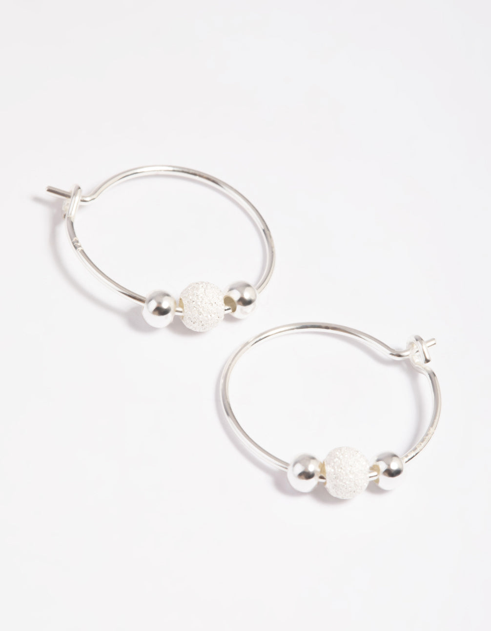 Sterling Silver Ball Hoop Earrings