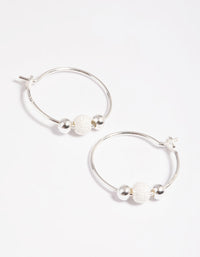 Sterling Silver Ball Hoop Earrings - link has visual effect only