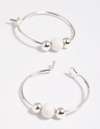 Sterling Silver Ball Hoop Earrings - link has visual effect only