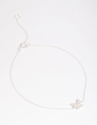 Sterling Silver Cubic Zirconia Butterfly Chain Bracelet - link has visual effect only