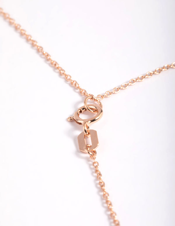 Rose Gold Plated Sterling Silver Cubic Zirconia Heart Necklace