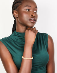 Gold Round Diamante Open Wrist Cuff - link has visual effect only