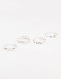 Silver Stone & Braid 4-Pack Rings - link has visual effect only