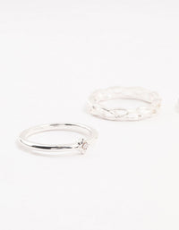 Silver Stone & Braid 4-Pack Rings - link has visual effect only