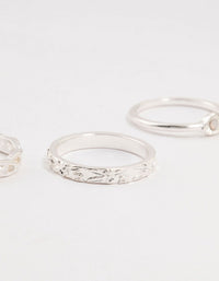 Silver Stone & Braid 4-Pack Rings - link has visual effect only