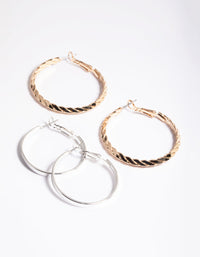 Wide Twist Hoop Earrings Pack - link has visual effect only