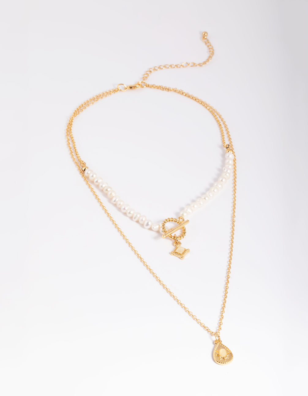 Gold Plated Freshwater Pearl Fob Necklace