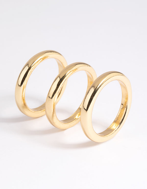 Gold Plated Triple Band Ring