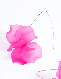 Fuchsia Frosted Flower Drop Earrings - link has visual effect only