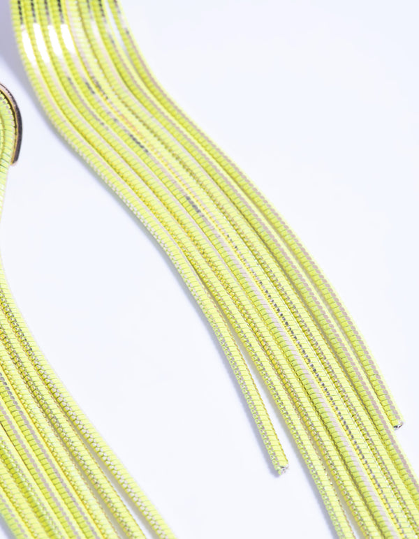 Yellow Waterfall Chain Drop Earrings