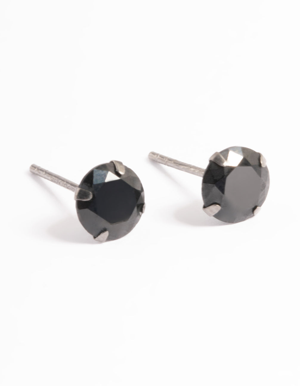 Ruthenium Plated Sterling Silver 1 CT Cubic Zirconia Studs