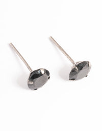 Ruthenium Plated Sterling Silver 1 CT Cubic Zirconia Studs - link has visual effect only