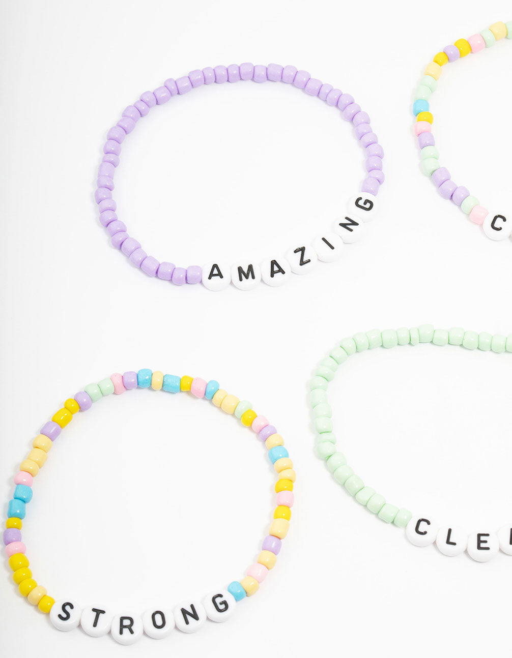 Kids Bead Brave Word Stretch Bracelet 5-Pack