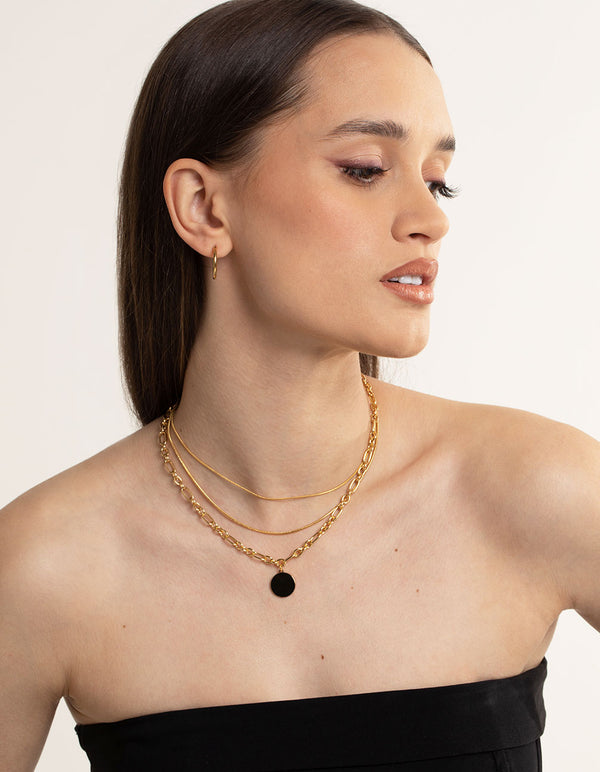 Waterproof Gold Plated Stainless Steel Thin Small Huggie Earrings