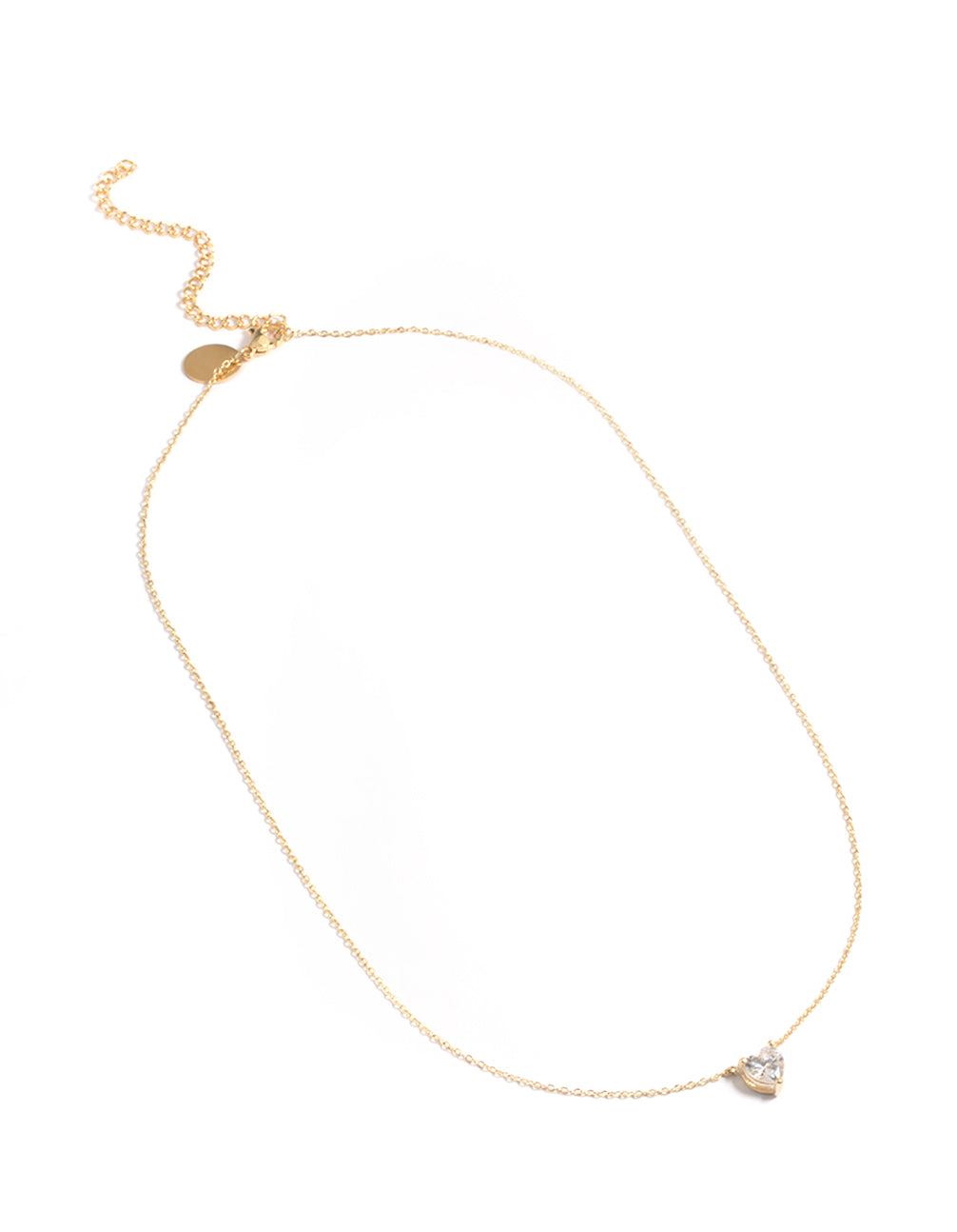 Waterproof Gold Plated Stainless Steel Cubic Zirconia Heart Necklace