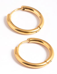Gold Plated Surgical Steel Thin 12mm Hoop Earrings - link has visual effect only