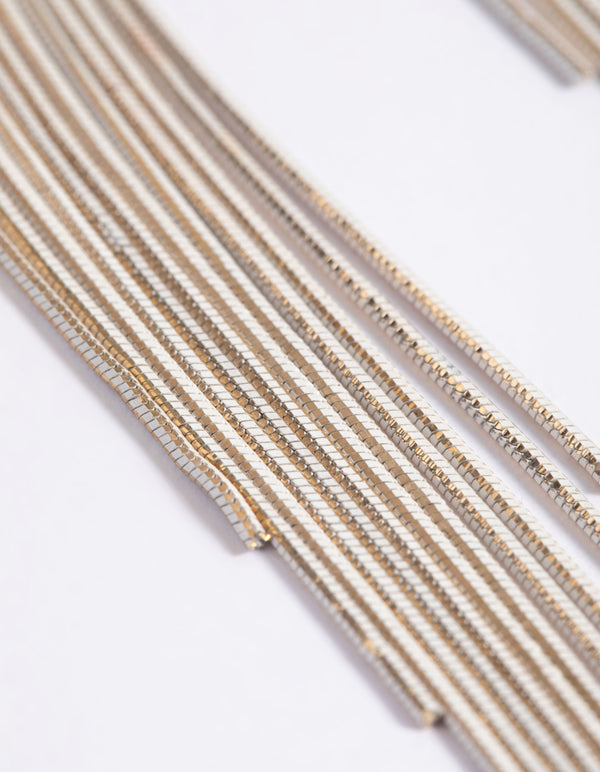 Gold Waterfall Cupchain Earrings