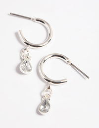 Silver Stone Drop Huggie Earrings - link has visual effect only