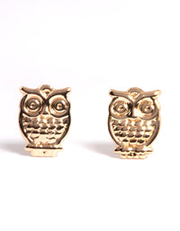 Gold Owl Stud Earrings - link has visual effect only