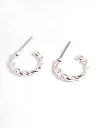 Silver Rope Twist Huggie Earrings - link has visual effect only