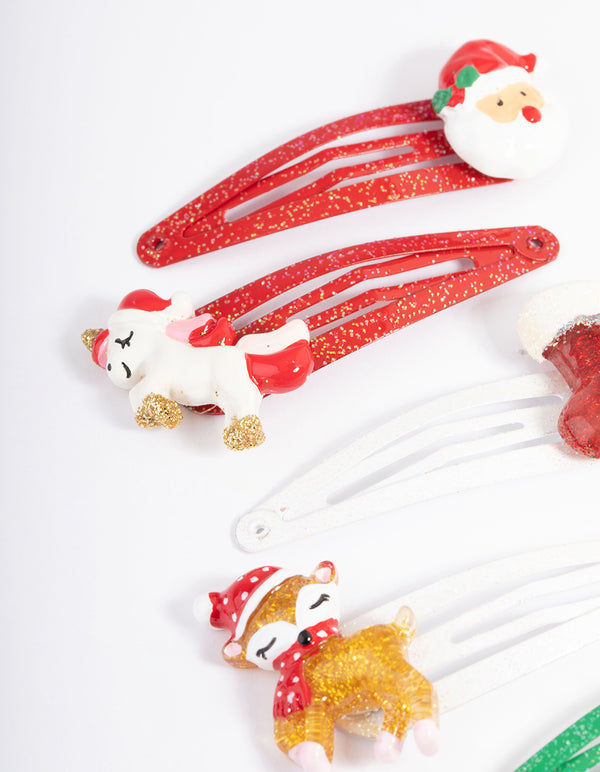 Kids Glitter Motif Snaps 6-Pack