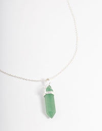 Silver Green Aventurine Cage Shard Necklace - link has visual effect only