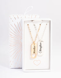 Mixed Metal Heart Tag Necklace Pack - link has visual effect only