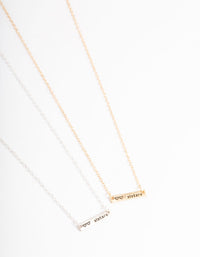 Mixed Metal Sister Bar Necklace Pack - link has visual effect only