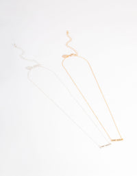 Mixed Metal Sister Bar Necklace Pack - link has visual effect only