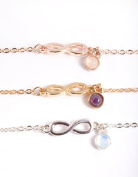 Mixed Metal Rose Quartz & Amethyst Infinity Pack Bracelet - link has visual effect only