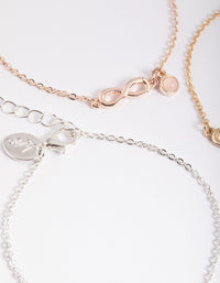 Mixed Metal Rose Quartz & Amethyst Infinity Pack Bracelet - link has visual effect only