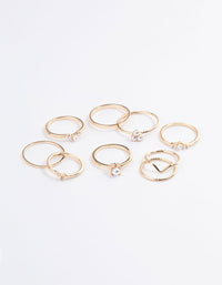 Gold Fine Faux Pearl Ring Pack - link has visual effect only