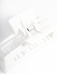 White Matte Rectangle Outline Claw Clip - link has visual effect only