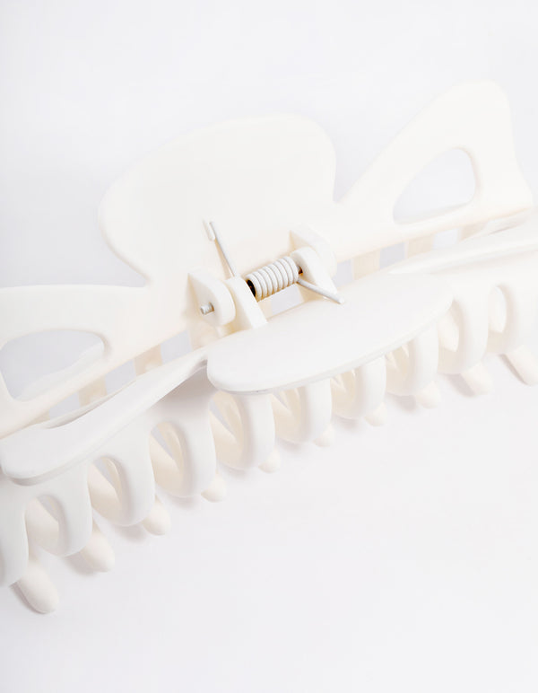 White Acrylic Triangle Cut Out Claw Clip