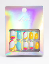 Bright Coloured Press On Nails - link has visual effect only