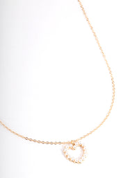 Gold Pearl Heart Necklace - link has visual effect only