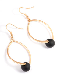 Black Long Twist Ball Drop Earrings - link has visual effect only